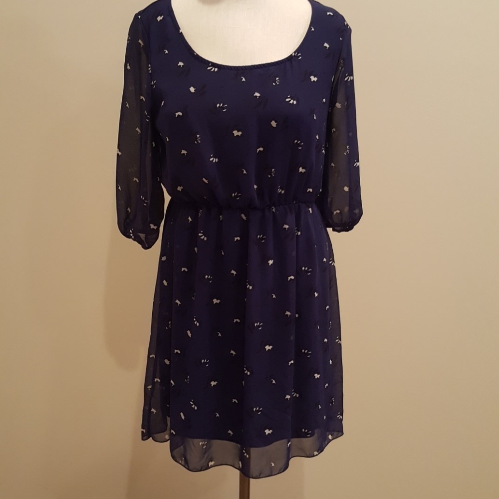 Navy Dress with 3/4 sleeves